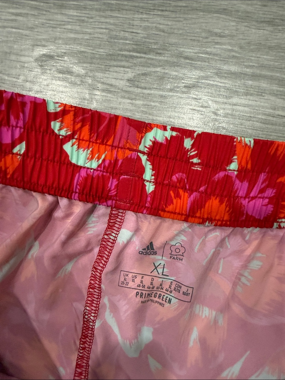 adidas Women's Red and Pink Floral Athletic Shorts xL - Picture 2 of 3